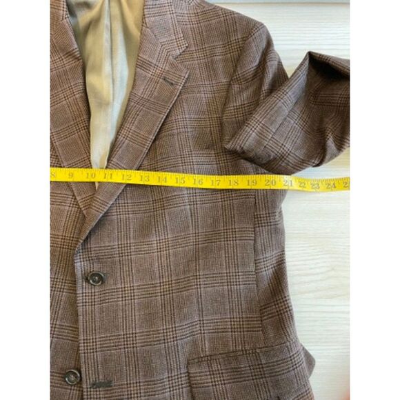 Burberry London Blazar Coat Men's Size 40R Brown Plaid Long Sleeve Front Button - Picture 8 of 11